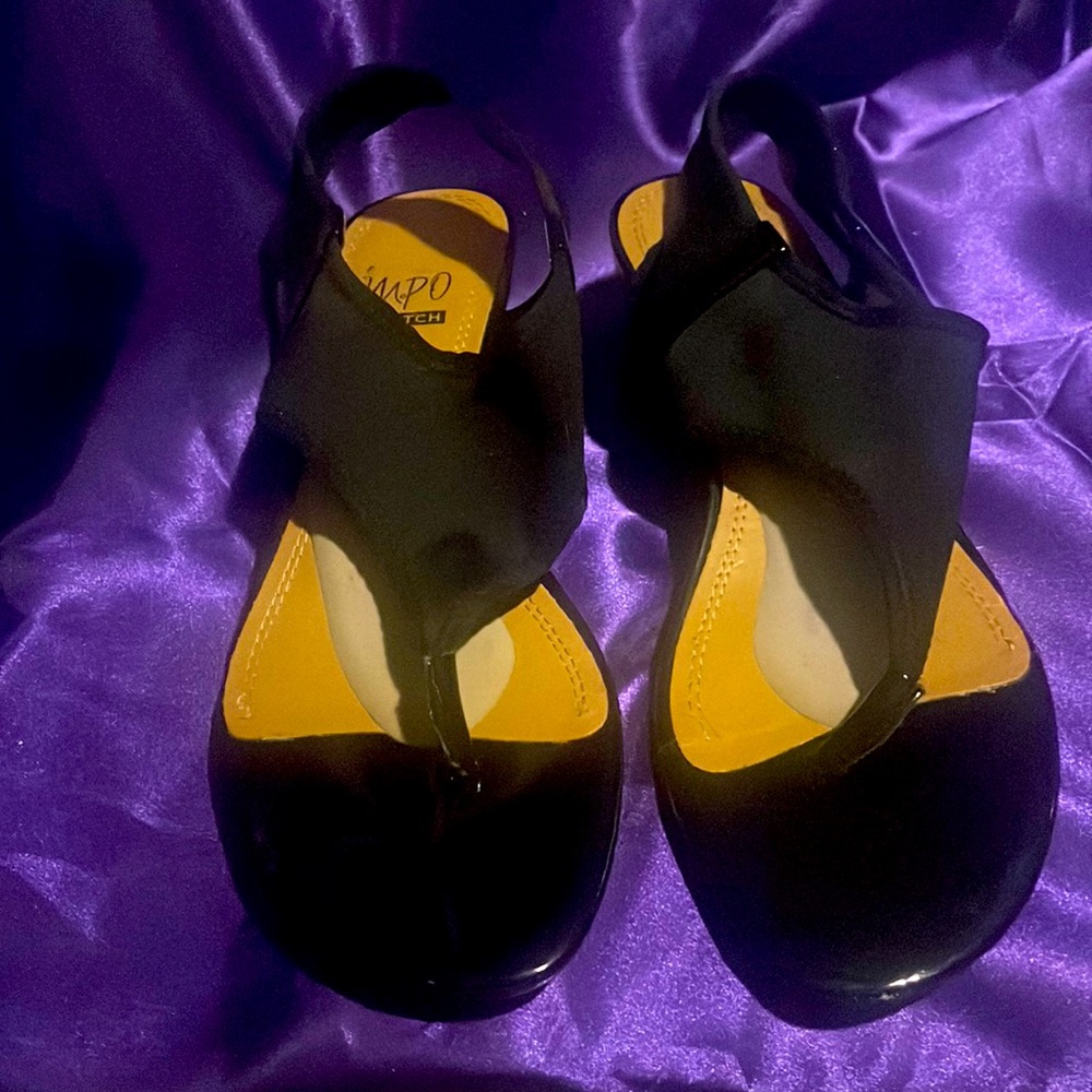Black wedge sandal